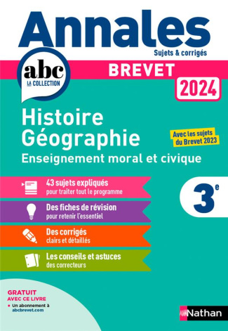 Histoire Géographie EMC 3e. Edition 2024
