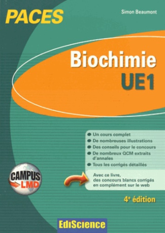 CAMPUS - BIOCHIMIE-UE1 PACES - 4E ED. - MANUEL, COURS   QCM CORRIGES