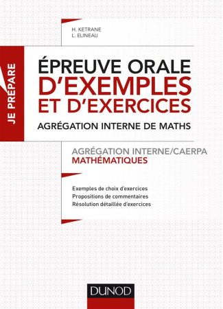 EPREUVE ORALE D'EXEMPLES ET D'EXERCICES - AGREGATION INTERNE/CAERPA MATHEMATIQUES