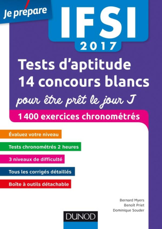 IFSI Tests d'aptitude : 14 concours blancs pour être prêt le jour J. 1400 exercices chronométrés, Ed