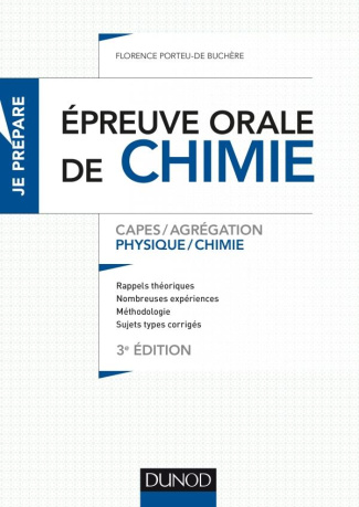 L'EPREUVE ORALE DE CHIMIE - 3E ED. - CAPES/AGREGATION