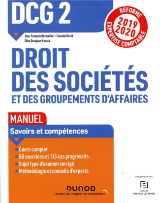 Droit des sociétés et des groupements d'affaires DCG 2. Edition 2019-2020