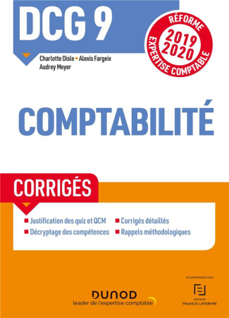 DCG 9 Comptabilité. Corrigés, Edition 2019-2020