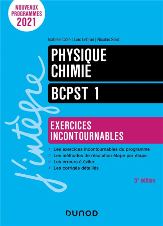 Physique-Chimie BCPST 1. Exercices incontournables, 5e édition