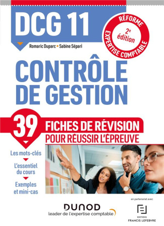 Contrôle de gestion DCG 11. Fiches de révision, 2e édition