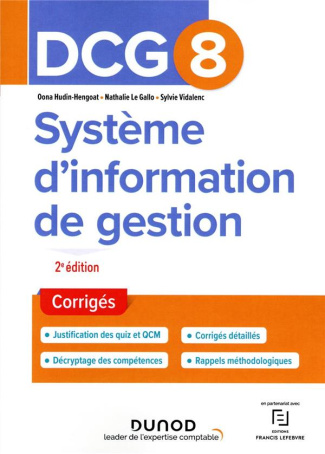 Système d'information de gestion DCG 8. Corrigés, 2e édition