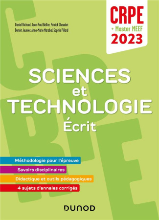 Sciences et Technologie - Ecrit. CRPE   Master MEEF, Edition 2023
