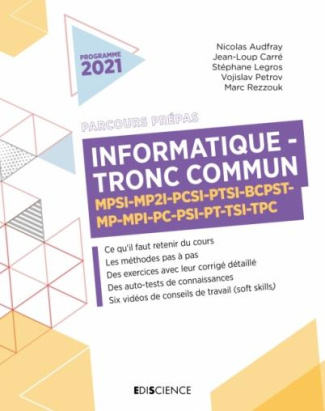 Informatique tronc commun MPSI, PCSI, PTSI, MP, PC, PSI, PT