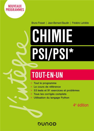Chimie Tout-en-un PSI/PSI*. 4e édition