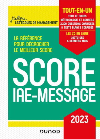 Score IAE-Message. Tout-en-un, Edition 2023
