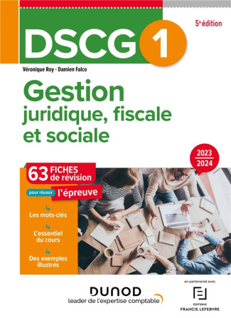 Gestion juridique, fiscale et sociale DSCG 1. Fiches de révision, Edition 2023-2024