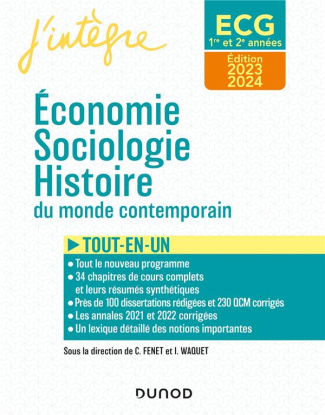 Economie, Sociologie, Histoire du monde contemporain ECG 1re et 2e années. Tout-en-un, Edition 2023-