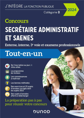 Secrétaire administratif et SAENES, externe, interne, 3e voie et examens professionnels, Catégorie B