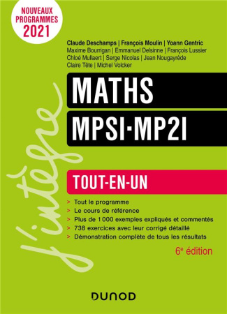 Maths MPSI-MP2I. Tout-en-un, 6e édition