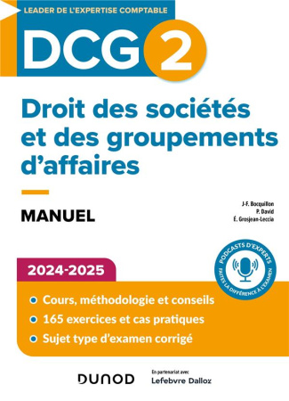 Droit des sociétés et des groupements d'affaires DCG 2. Manuel, Edition 2024-2025