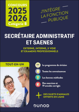 Secrétaire administratif et SAENES, externe, interne, 3e voie et examens professionnels, Catégorie B