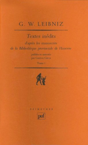 Textes inédits. D'après les manuscrits de la Bibliothèque provinciale de Hanovre