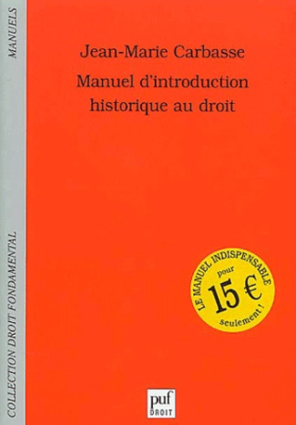 Manuel d'introduction historique au droit