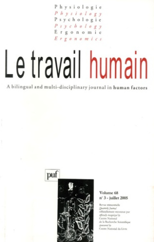 Le travail humain Volume 68, N° 3, Juillet 2005
