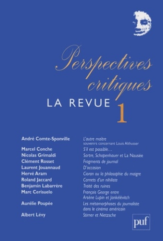 Perspectives critiques, La Revue N° 1