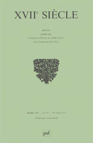 XVIIe siècle N° 237, Octobre 2007