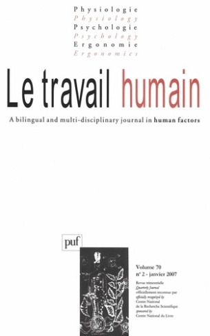 Le travail humain Volume 70 N° 2, Avril 2007