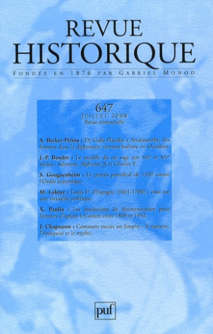 Revue historique N° 647, Juillet 2008