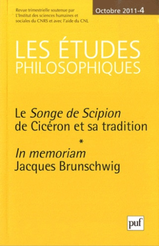 Les études philosophiques N° 4, Octobre 2011 : Le Songe de Scipion de Cicéron et sa tradition. In me