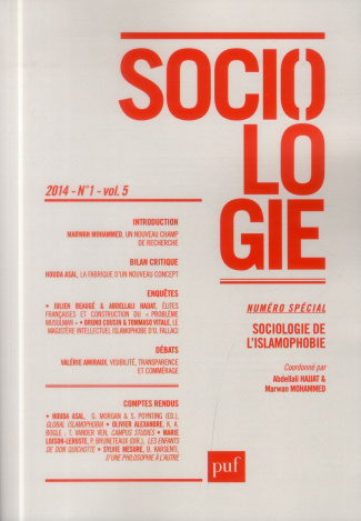 Sociologie Volume 5 N° 1/2014 : Sociologie de l'islamophobie