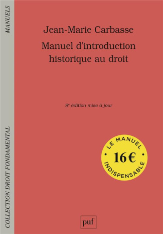 Manuel d'introduction historique au droit. 9e édition