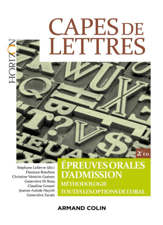 CAPES DE LETTRES - EPREUVES ORALES D'ADMISSION