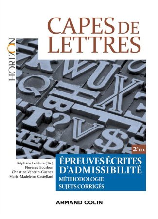 CAPES DE LETTRES - EPREUVES ECRITES D'ADMISSIBILITE