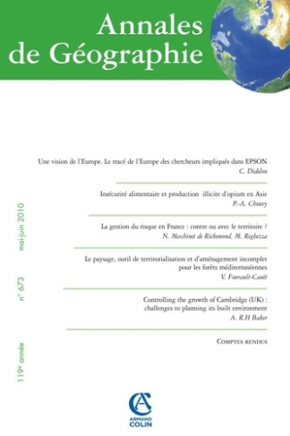 Annales de Géographie N° 673, Mai-juin 2010