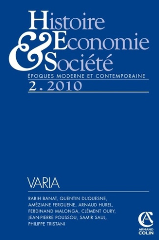 Histoire Economie & Société N° 2, Juin 2010 : Varia