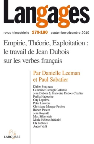 Langages N° 179-180, Septembre-décembre 2010 : Empirie, théorie, exploitation : le travail de Jean D