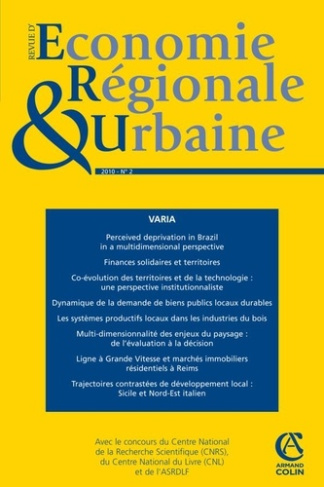 Revue d'économie régionale et urbaine N° 2, 2010