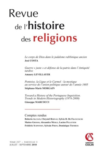 Revue de l'histoire des religions Tome 227 N° 3, Juillet-septembre 2010