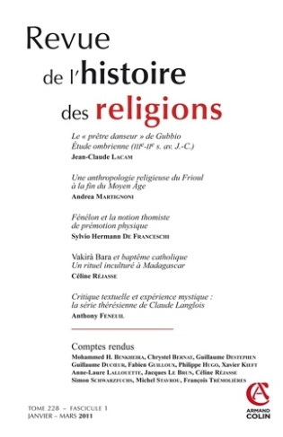 Revue de l'histoire des religions Tome 228 N° 1, Janvier-mars 2011