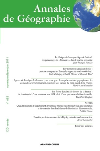 Annales de Géographie N° 682, Novembre-décembre 2011