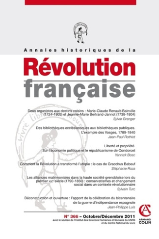 Annales historiques de la Révolution française N° 366, Octobre-décembre 2011
