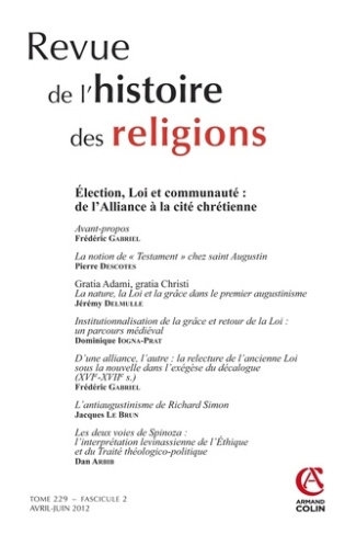Revue de l'histoire des religions Tome 229 N° 2, Avril-juin 2012 : Election