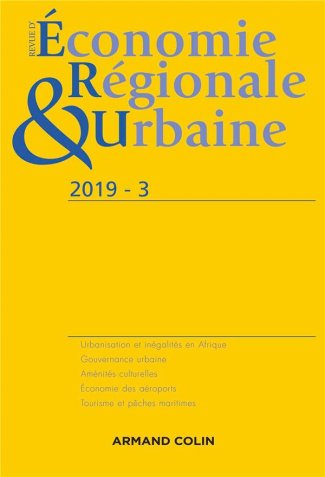 Revue d'économie régionale et urbaine N° 3/2019 : Varia