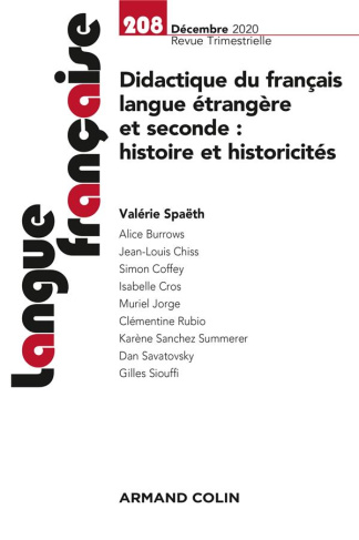 Langue française N° 208, décembre 2020 : Didactique du français langue étrangère et seconde : histoi