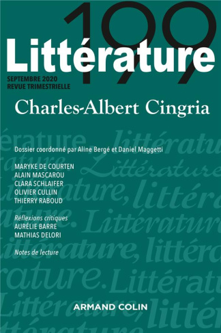 Littérature N° 199, septembre 2020 : Charles-Albert Cingria