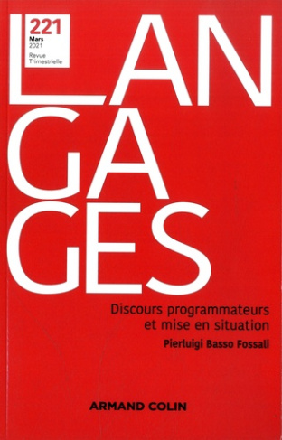 Langages N° 221, mars 2021 : Discours programmateurs et mise en situation