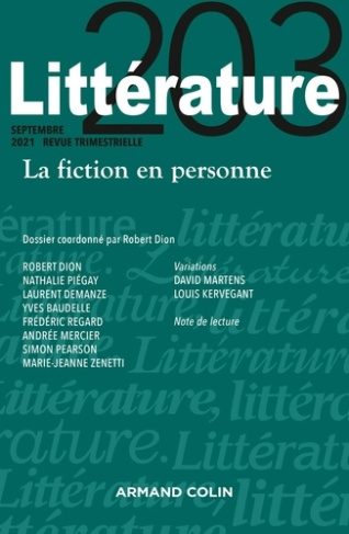 Littérature N° 203, Septembre 2021 : La fiction en personne