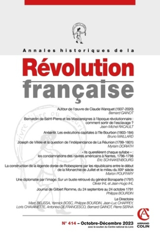 Annales historiques de la Révolution française N° 414, octobre-décembre 2023