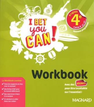 Anglais 4e cycle 4 A2>B1 I bet you can! Workbook, Edition 2019