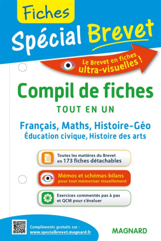 Compil de fiches Tout en un 3e. Français, maths, histoire-géo, éducation civique, histoire des arts