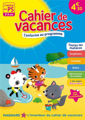 Cahier de vacances J'entre en PS. 2-3 ans